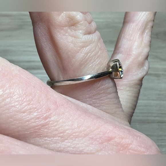 Designer Pandora Sterling Silver & 14k Gold Set Cubic Zirconia Ring, Size 6.5 - Picture 11 of 12